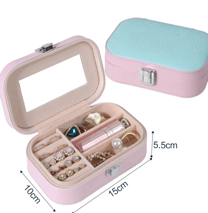 Compact Travel Jewelry Box for Earrings and Rings