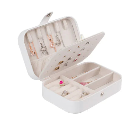 Compact Travel Jewelry Box for Earrings and Rings