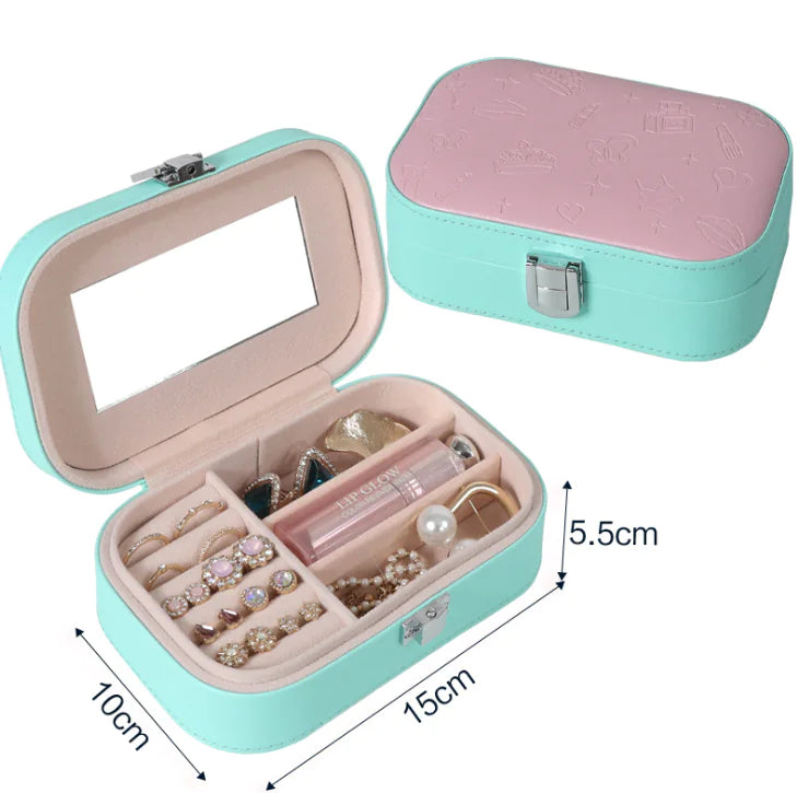 Compact Travel Jewelry Box for Earrings and Rings